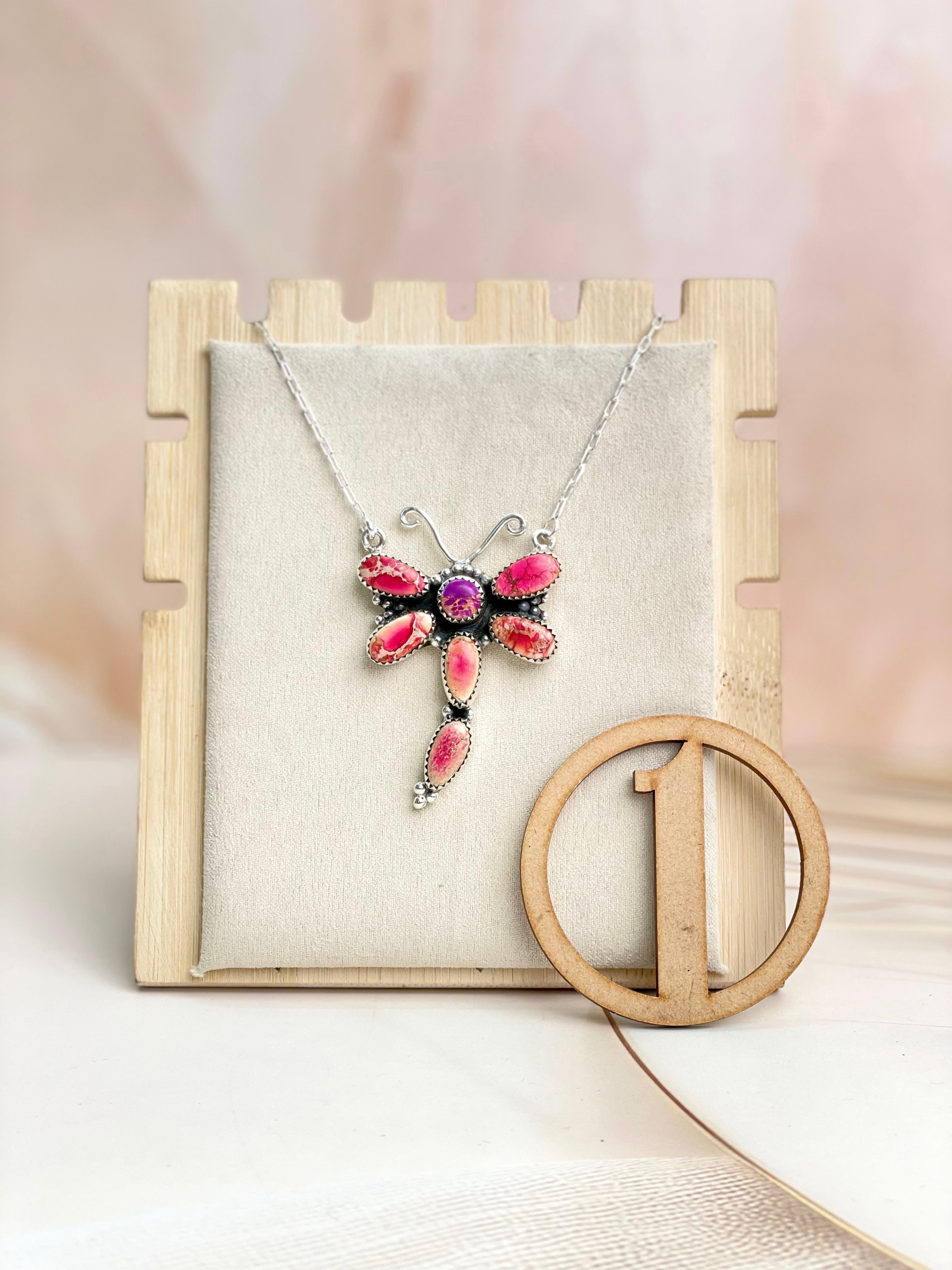 Wild Jasper Dragonfly Necklaces no15-Necklaces-Krush Kandy, Women's Online Fashion Boutique Located in Phoenix, Arizona (Scottsdale Area)
