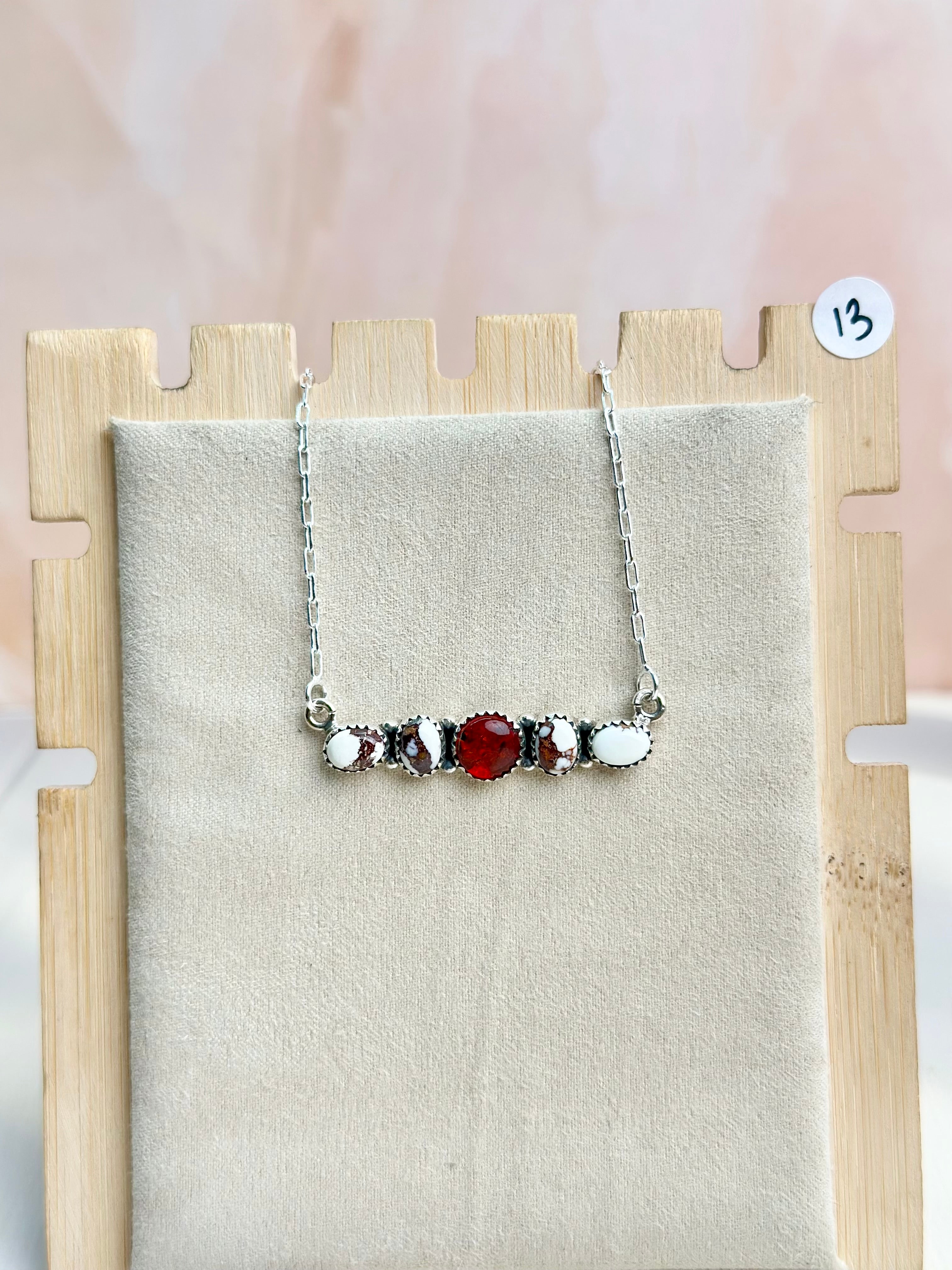 Amber, Turquoise & Crystal Dainty Necklace-Necklaces-Krush Kandy, Women's Online Fashion Boutique Located in Phoenix, Arizona (Scottsdale Area)