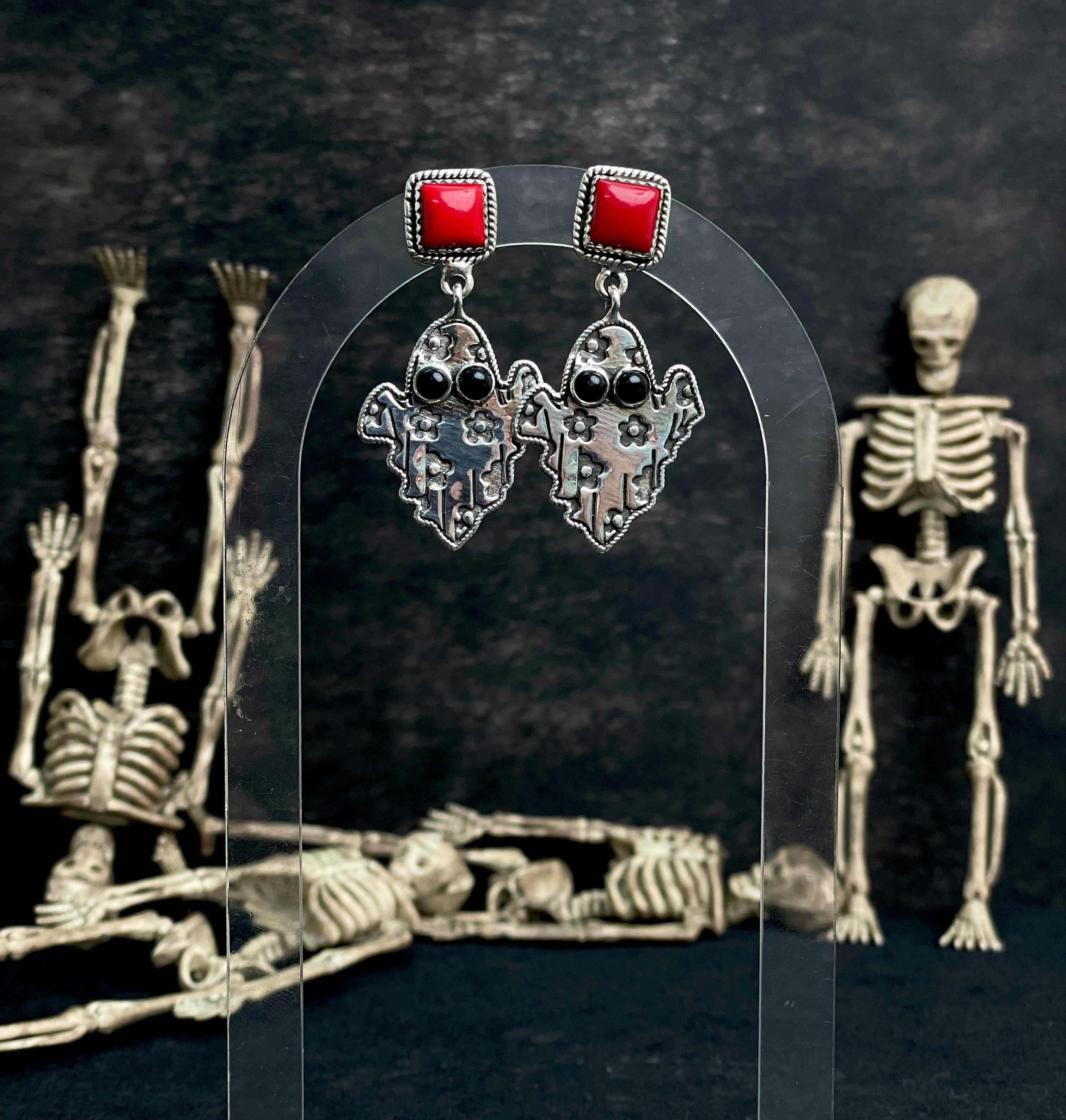 Halloween Studs Rosarita & Black Onyx sno 30-Earrings-Krush Kandy, Women's Online Fashion Boutique Located in Phoenix, Arizona (Scottsdale Area)