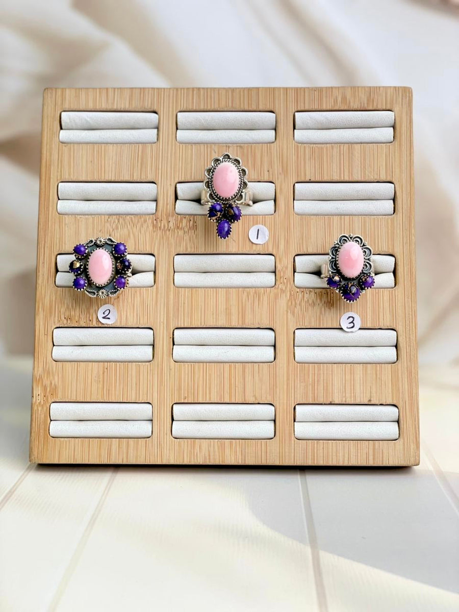 Pink Conch & Berry Dahlia Boho Cluster Rings – My Julrae - Krush Kandy ...