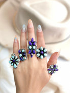 Perfect Touch Multi Dahlia Ring Clusters-Rings-Krush Kandy, Women's Online Fashion Boutique Located in Phoenix, Arizona (Scottsdale Area)