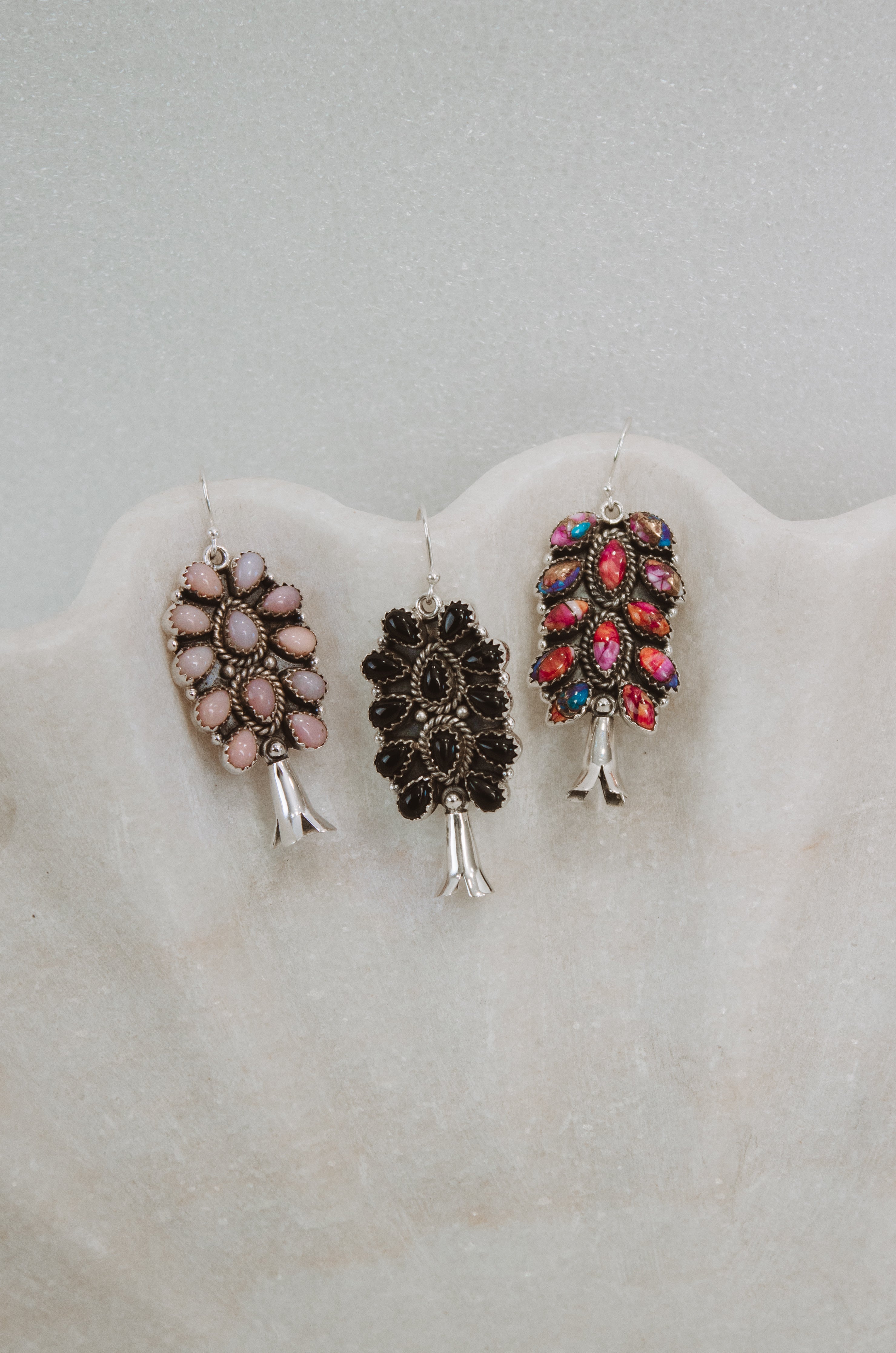 Squash Blossom Stone Cluster Earrings | Krush Exclusive-Drop Earrings-Krush Kandy, Women's Online Fashion Boutique Located in Phoenix, Arizona (Scottsdale Area)