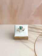 Delicate Sterling Turquoise Flower Rings-Rings-Krush Kandy, Women's Online Fashion Boutique Located in Phoenix, Arizona (Scottsdale Area)