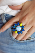 Electric Sunshine Opal & Blue Cluster Statement Ring S.NO 13.jpeg