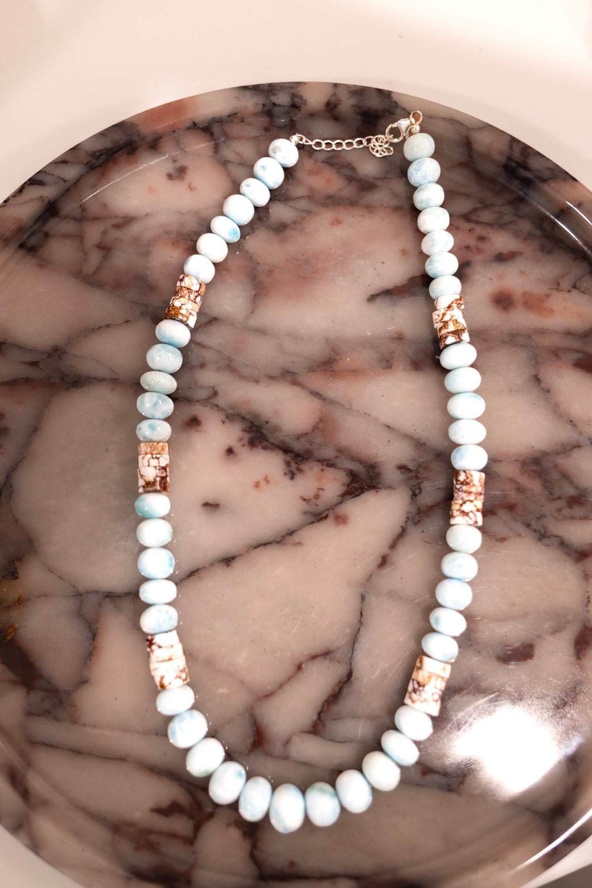 Elite Baddie Coastal Breeze Aqua & Earth Beaded Necklacemm.jpeg