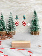 Holly Jolly Red & White Christmas Earrings-Earrings-Krush Kandy, Women's Online Fashion Boutique Located in Phoenix, Arizona (Scottsdale Area)