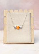 Tangerine Rosarita CZ Dainty Chain Necklace-Necklaces-Krush Kandy, Women's Online Fashion Boutique Located in Phoenix, Arizona (Scottsdale Area)