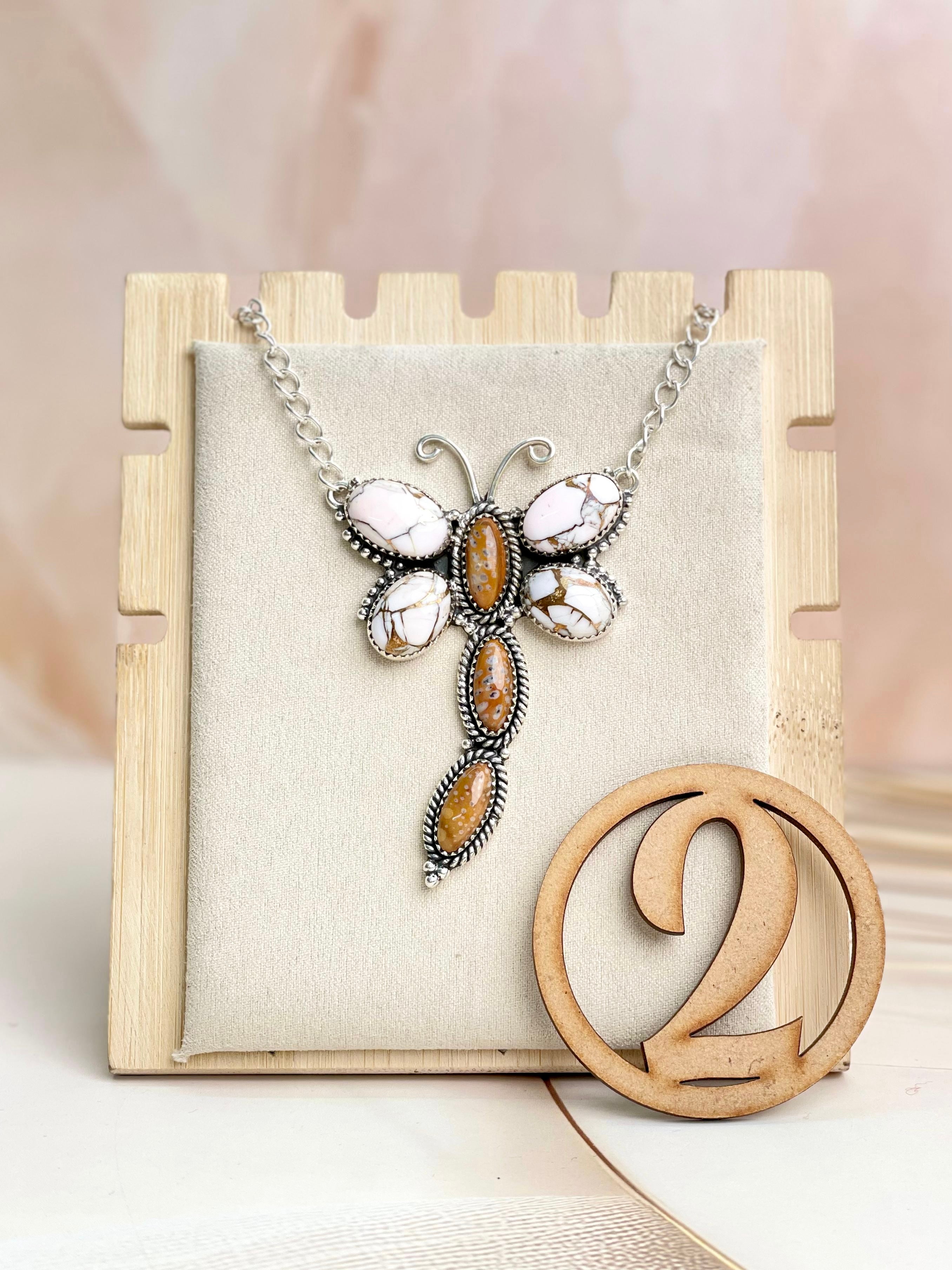 Angel Dahlia & Deer Fawn Necklace no10-Necklaces-Krush Kandy, Women's Online Fashion Boutique Located in Phoenix, Arizona (Scottsdale Area)