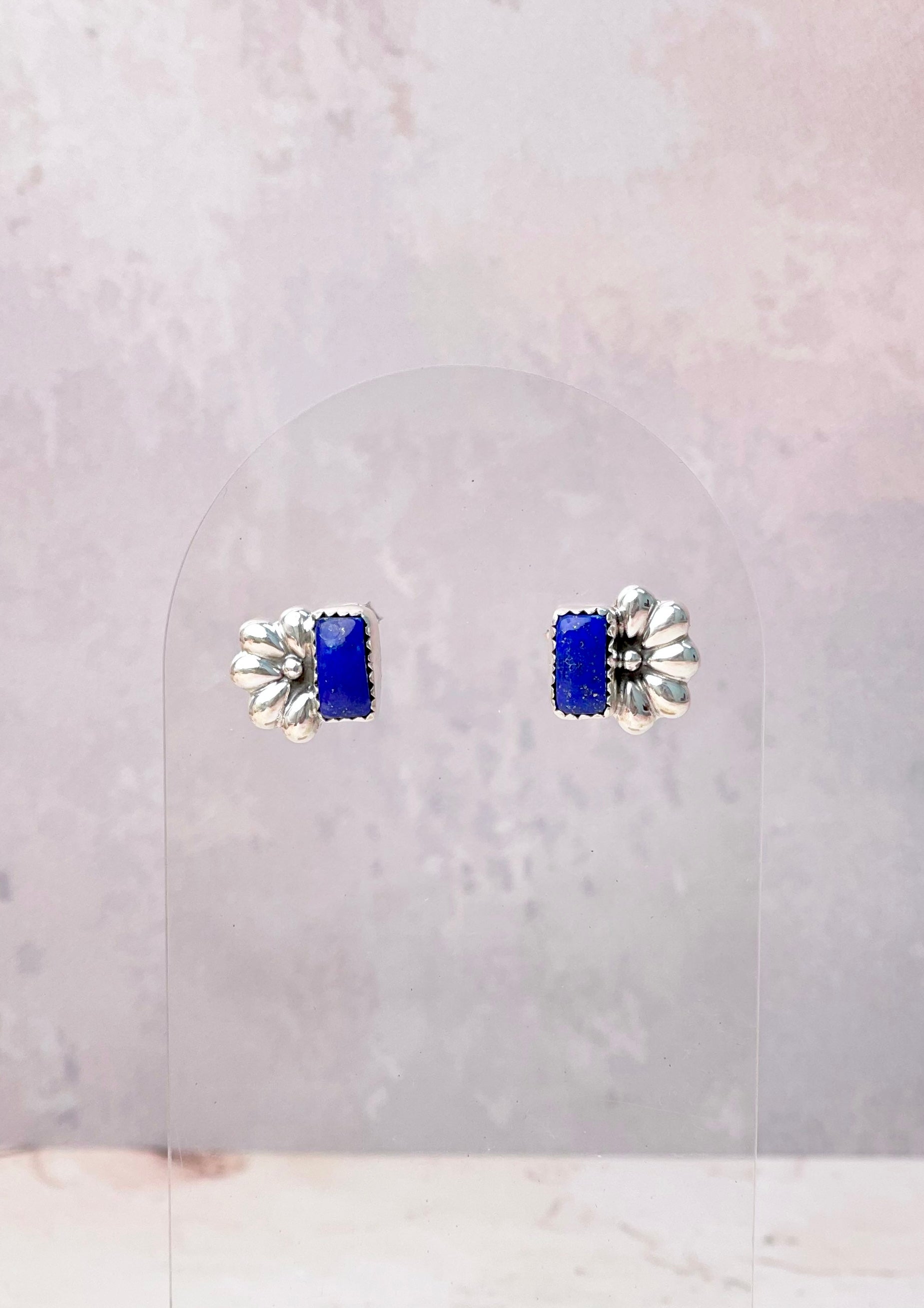 Boho Bar Studs with Delicate Half Daisy Accents-Earrings-Krush Kandy, Women's Online Fashion Boutique Located in Phoenix, Arizona (Scottsdale Area)