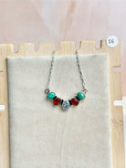 Amber, Turquoise & Crystal Dainty Necklace-Necklaces-Krush Kandy, Women's Online Fashion Boutique Located in Phoenix, Arizona (Scottsdale Area)