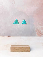 Tiffany's Triangle Single Stone Studs-Earrings-Krush Kandy, Women's Online Fashion Boutique Located in Phoenix, Arizona (Scottsdale Area)