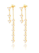 Sterling Silver Cubic Zirconia Geometric Dainty Drop Earrings-Earrings-Krush Kandy, Women's Online Fashion Boutique Located in Phoenix, Arizona (Scottsdale Area)