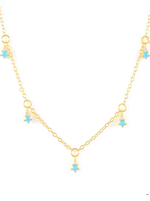 Dainty Turquoise Droplet Vintage Necklace-Necklaces-Krush Kandy, Women's Online Fashion Boutique Located in Phoenix, Arizona (Scottsdale Area)