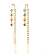 Sterling Silver Cubic Zirconia Tassel Minimalist Threader Earring-Earrings-Krush Kandy, Women's Online Fashion Boutique Located in Phoenix, Arizona (Scottsdale Area)