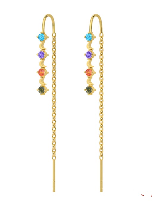 Sterling Silver Cubic Zirconia Tassel Minimalist Threader Earring-Earrings-Krush Kandy, Women's Online Fashion Boutique Located in Phoenix, Arizona (Scottsdale Area)
