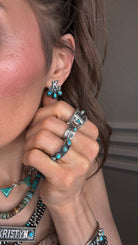 Initial Stone Plate Cluster Stud Earrings-Earrings-Krush Kandy, Women's Online Fashion Boutique Located in Phoenix, Arizona (Scottsdale Area)