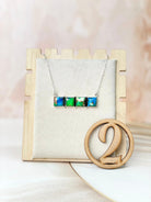 Peacock Dahlia Bar Necklaces-Necklaces-Krush Kandy, Women's Online Fashion Boutique Located in Phoenix, Arizona (Scottsdale Area)