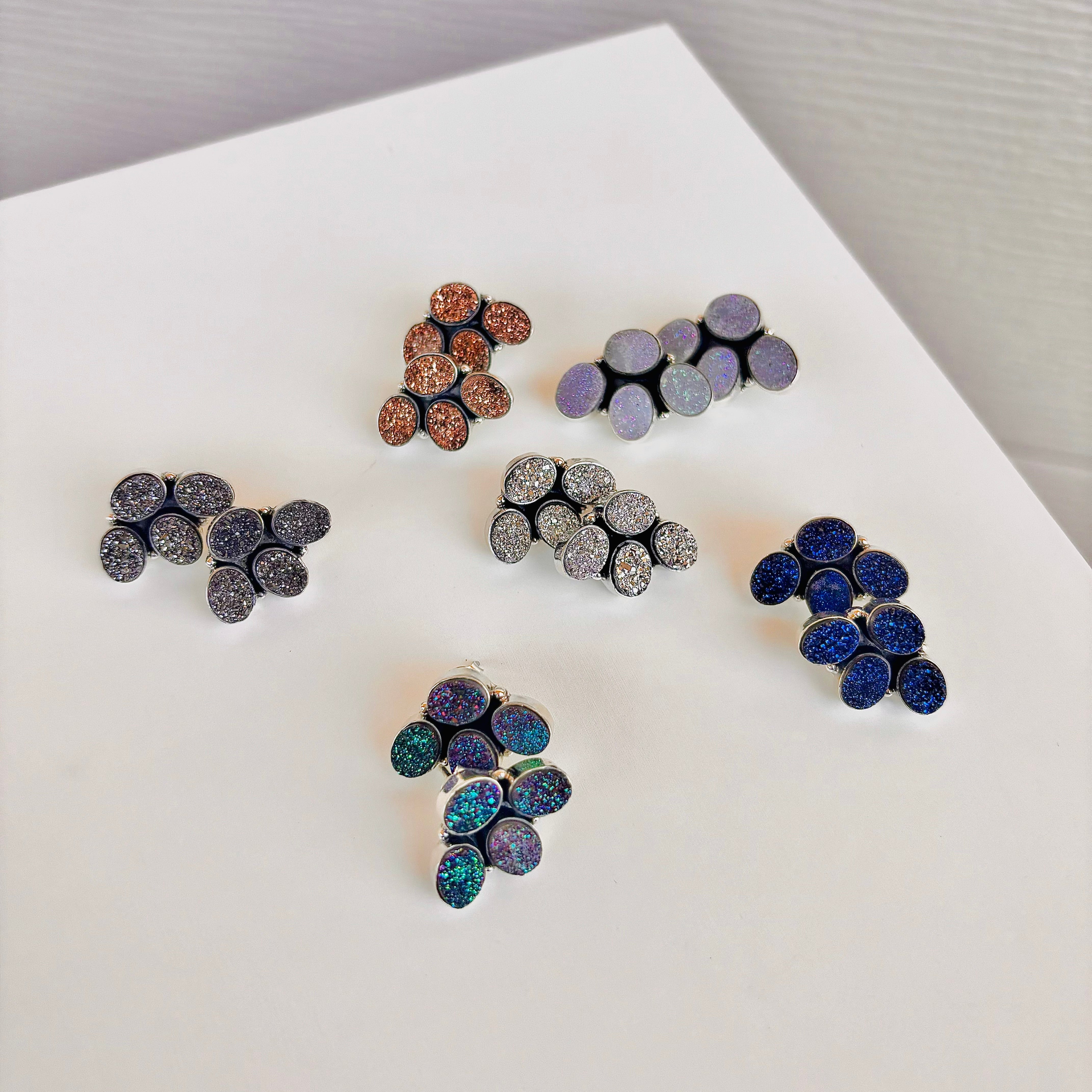 Little Druzy Cluster Stud Earrings-Stud Earrings-Krush Kandy, Women's Online Fashion Boutique Located in Phoenix, Arizona (Scottsdale Area)