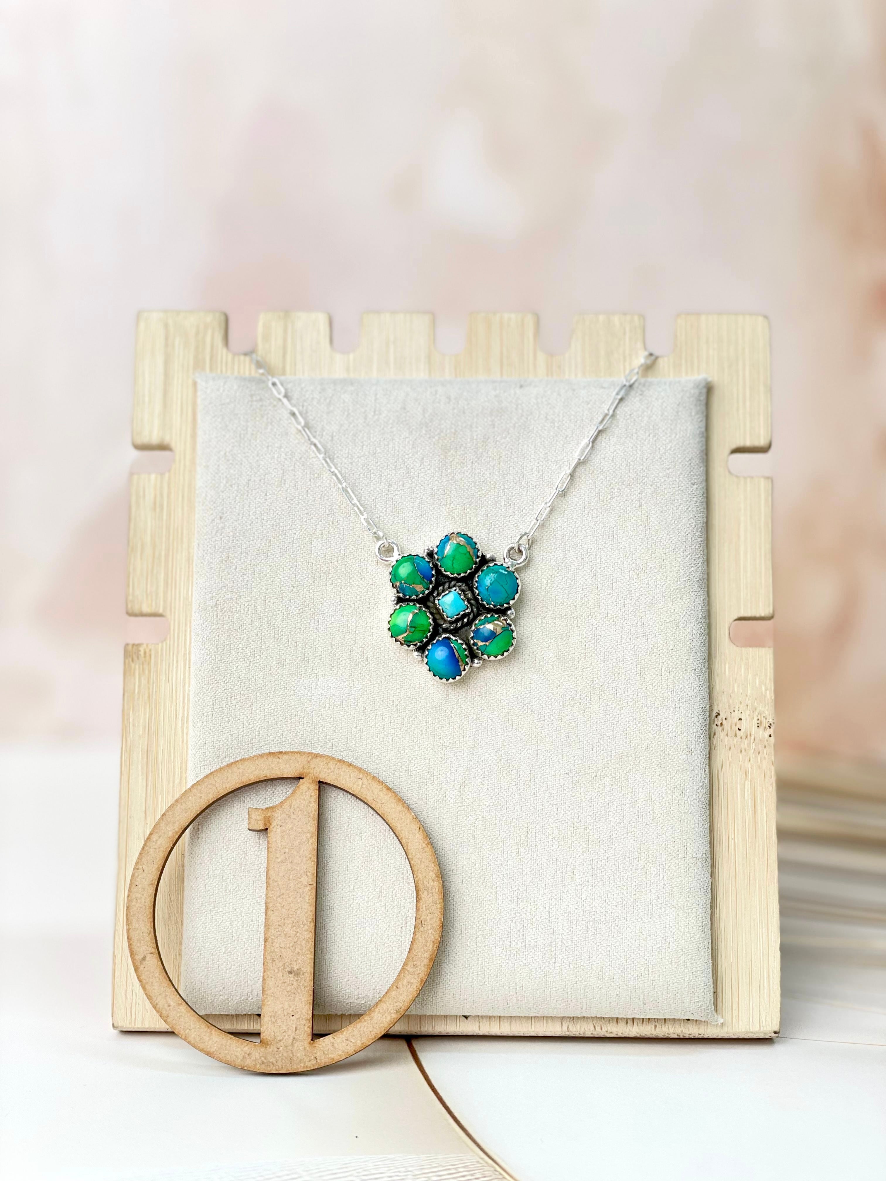 Peacock Dahlia One Of A Kind Necklaces-Necklaces-Krush Kandy, Women's Online Fashion Boutique Located in Phoenix, Arizona (Scottsdale Area)