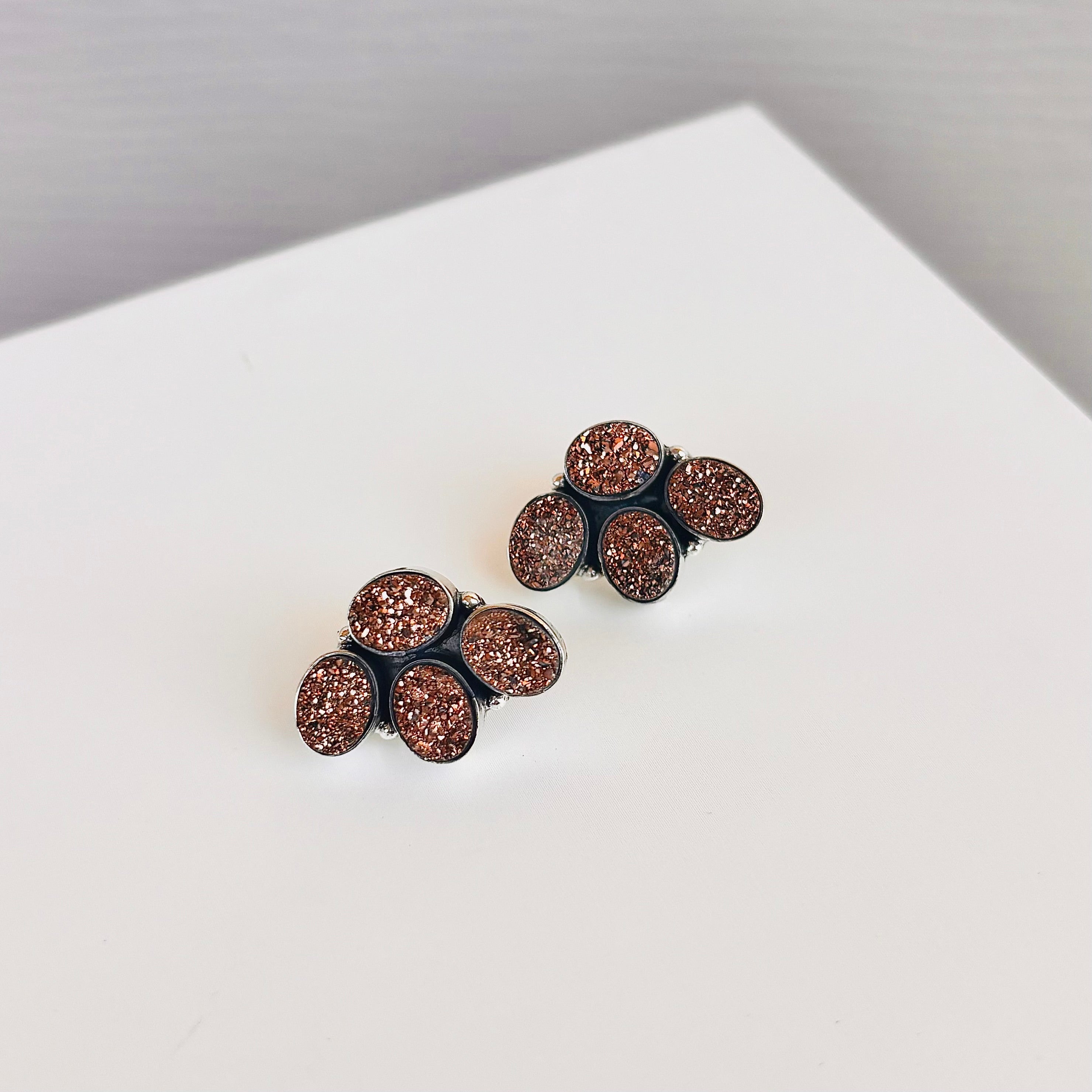 Little Druzy Cluster Stud Earrings-Stud Earrings-Krush Kandy, Women's Online Fashion Boutique Located in Phoenix, Arizona (Scottsdale Area)