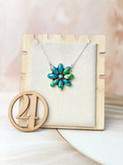 Peacock Dahlia Necklaces-Necklaces-Krush Kandy, Women's Online Fashion Boutique Located in Phoenix, Arizona (Scottsdale Area)