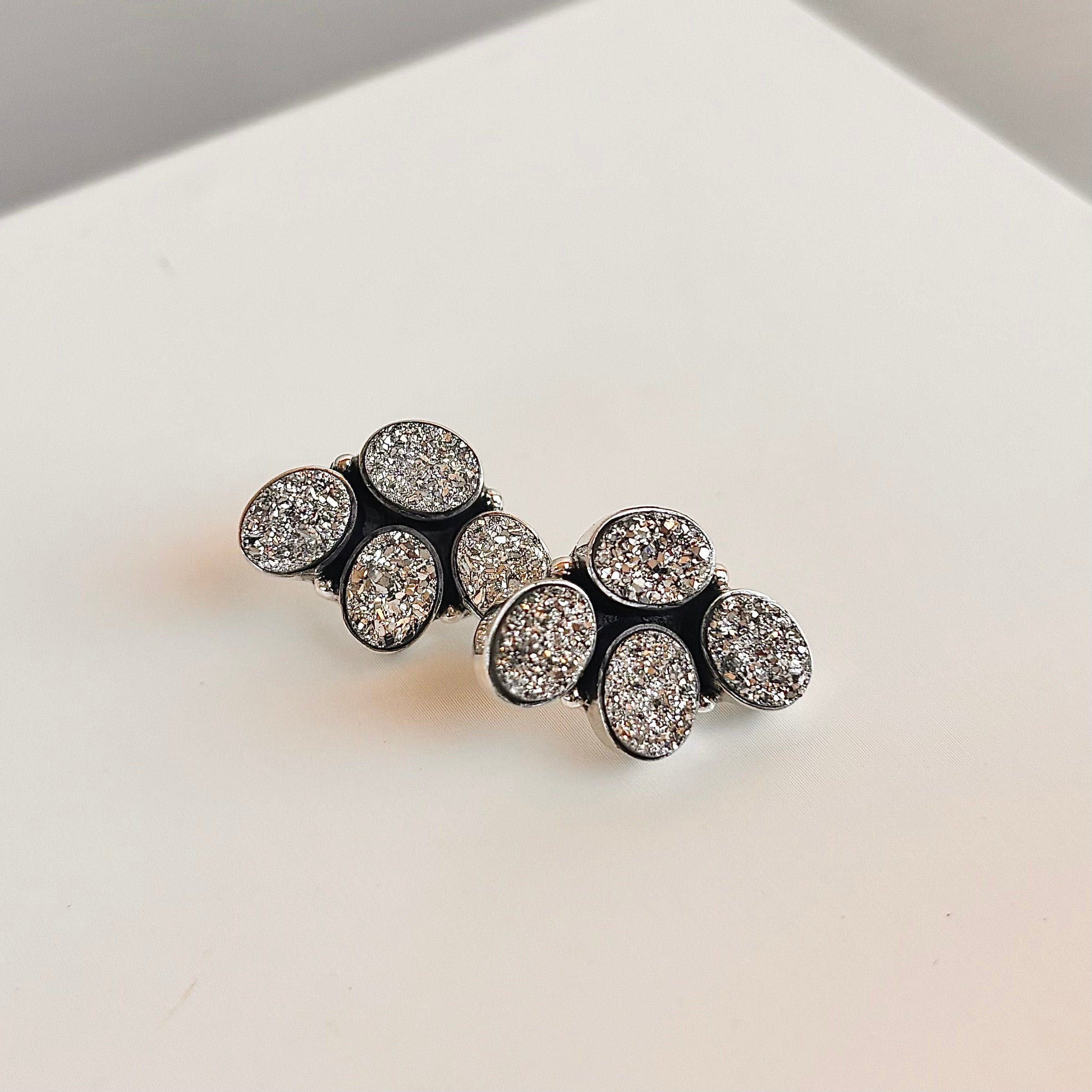 Little Druzy Cluster Stud Earrings-Stud Earrings-Krush Kandy, Women's Online Fashion Boutique Located in Phoenix, Arizona (Scottsdale Area)
