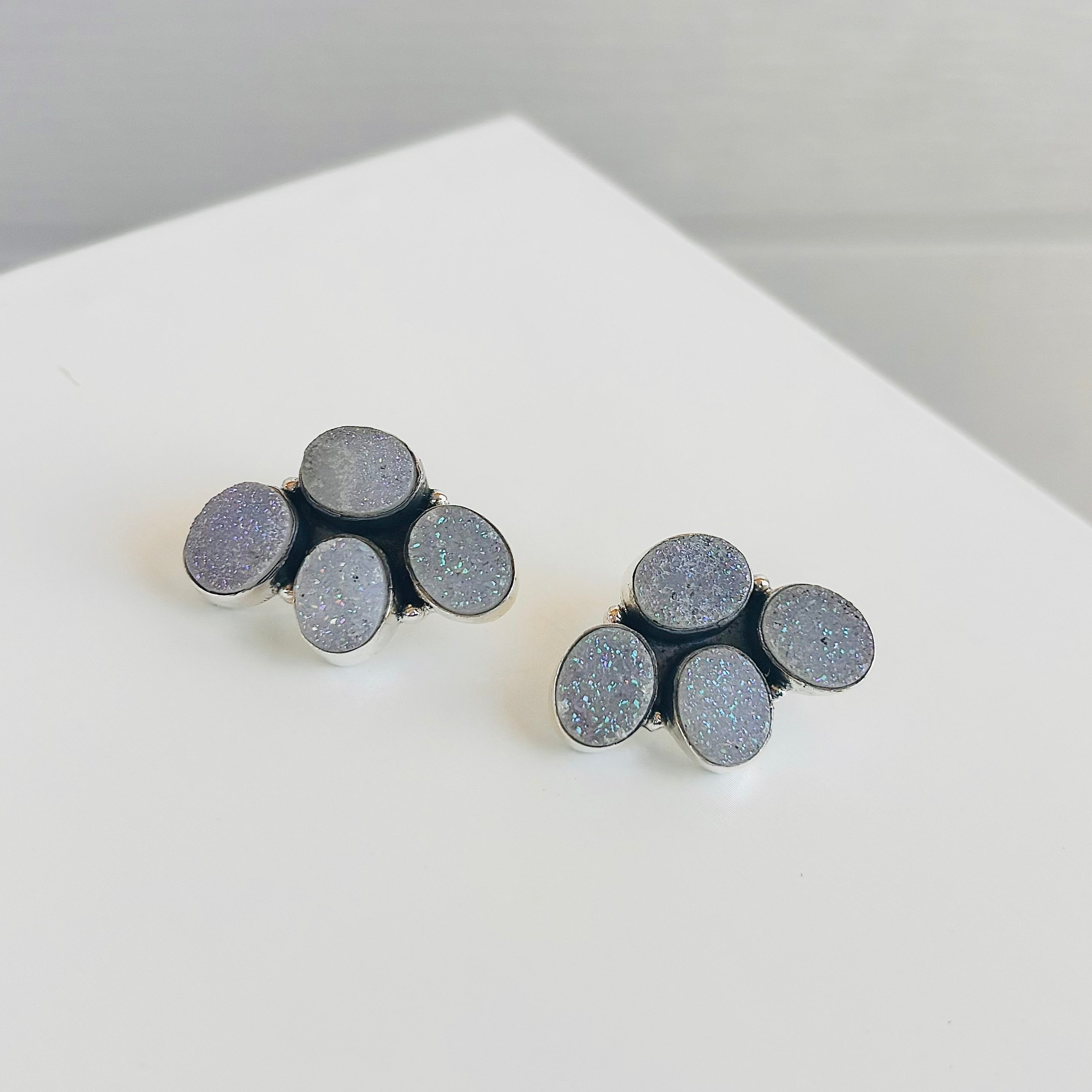 Little Druzy Cluster Stud Earrings-Stud Earrings-Krush Kandy, Women's Online Fashion Boutique Located in Phoenix, Arizona (Scottsdale Area)