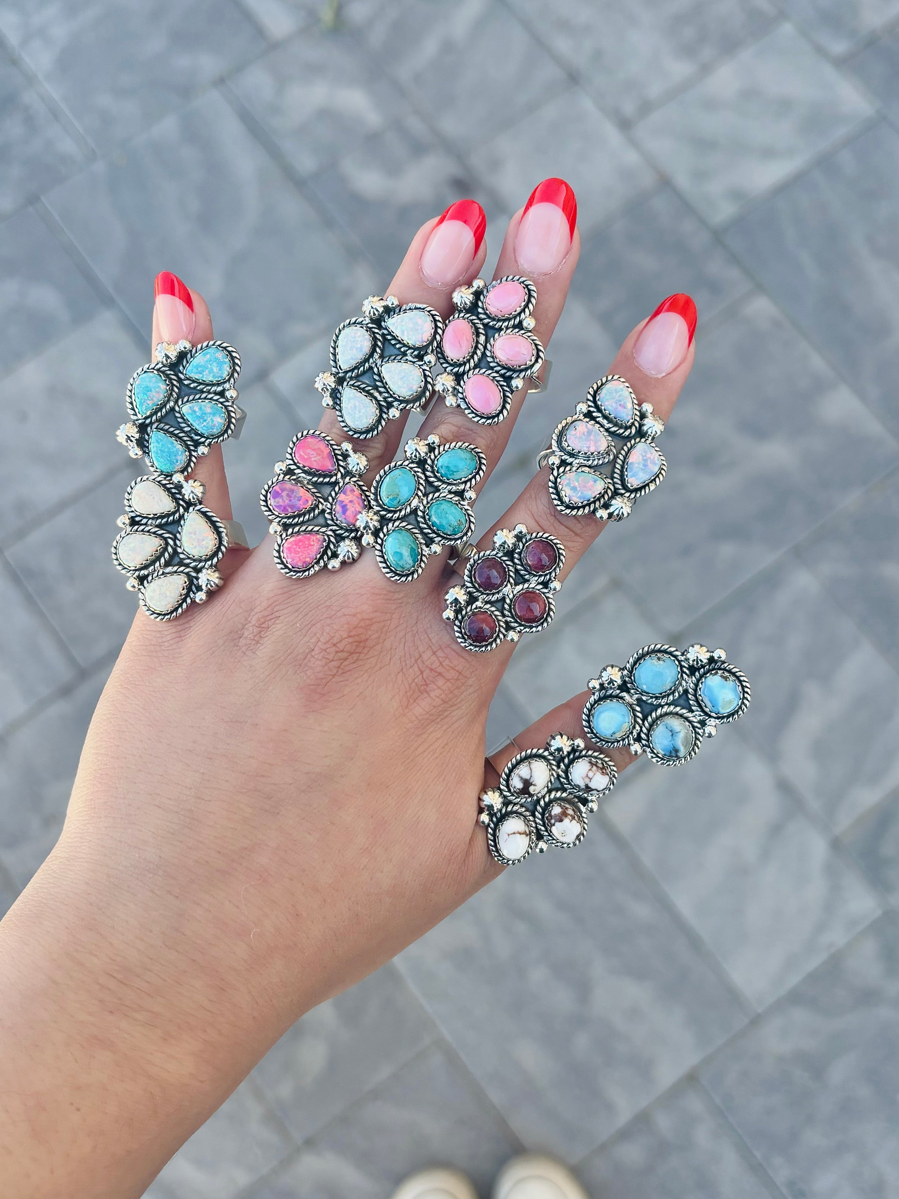 Four Stone Cluster Stone Ring-Cluster Rings-Krush Kandy, Women's Online Fashion Boutique Located in Phoenix, Arizona (Scottsdale Area)