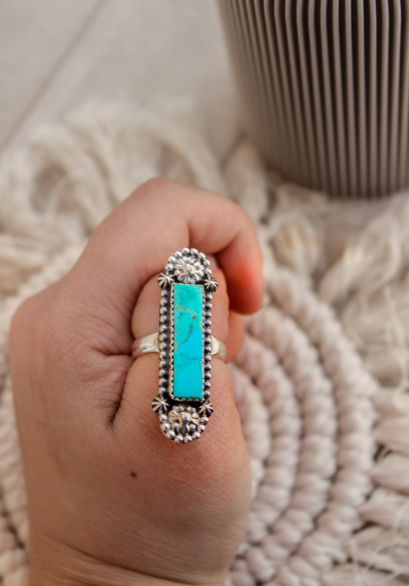 Long Bar Concho Studded Ring-Bar Rings-Krush Kandy, Women's Online Fashion Boutique Located in Phoenix, Arizona (Scottsdale Area)