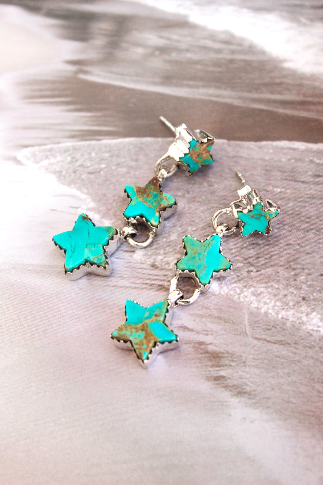 Star Trio Stone Drop Earrings-Drop Earrings-Krush Kandy, Women's Online Fashion Boutique Located in Phoenix, Arizona (Scottsdale Area)