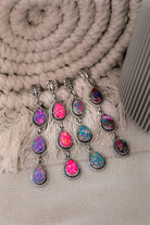Sterling Silver Burst Stone Drop Earrings-Drop Earrings-Krush Kandy, Women's Online Fashion Boutique Located in Phoenix, Arizona (Scottsdale Area)