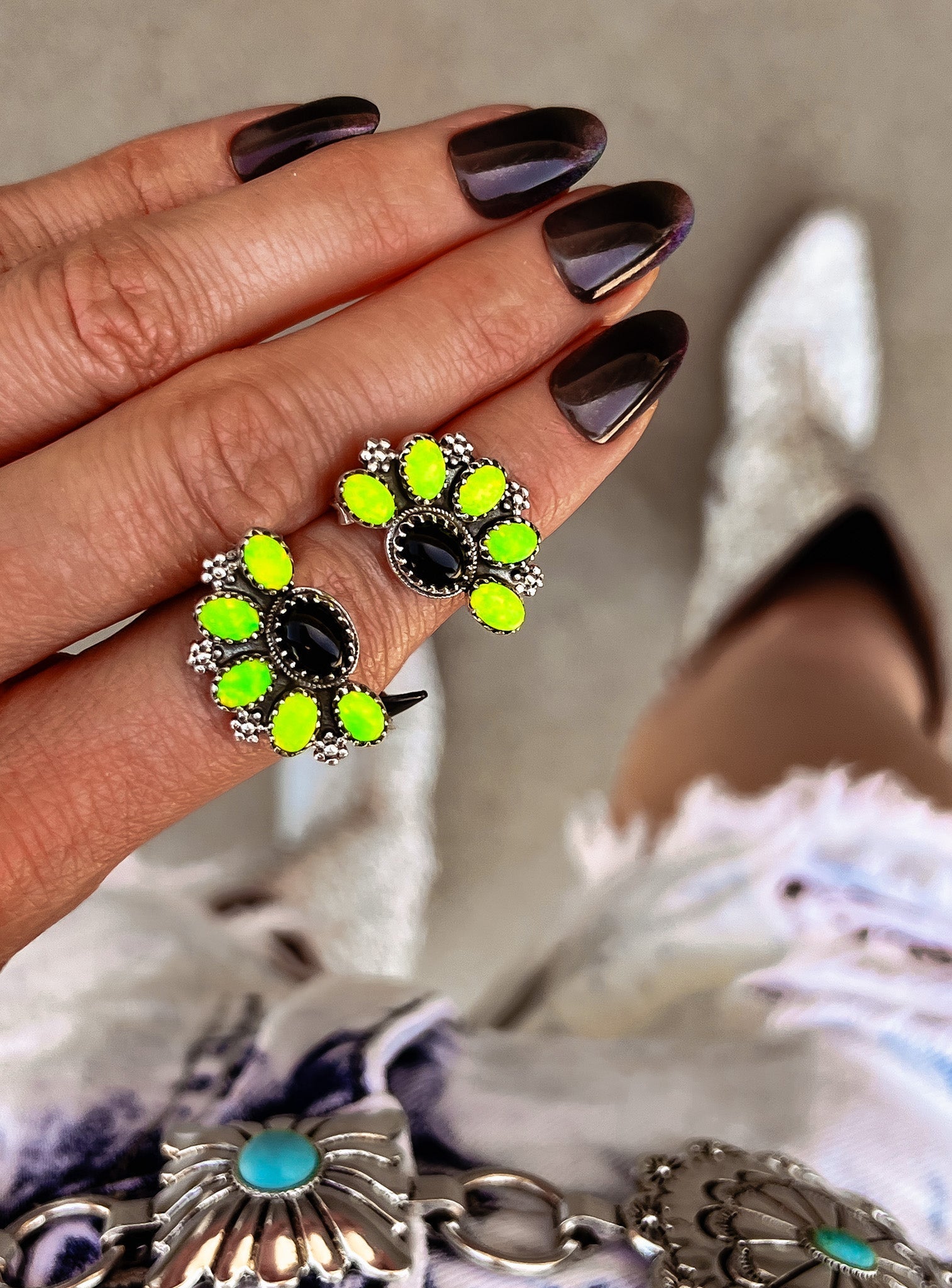 Cute Little Half Cluster Blossom Earrings-Stud Earrings-Krush Kandy, Women's Online Fashion Boutique Located in Phoenix, Arizona (Scottsdale Area)