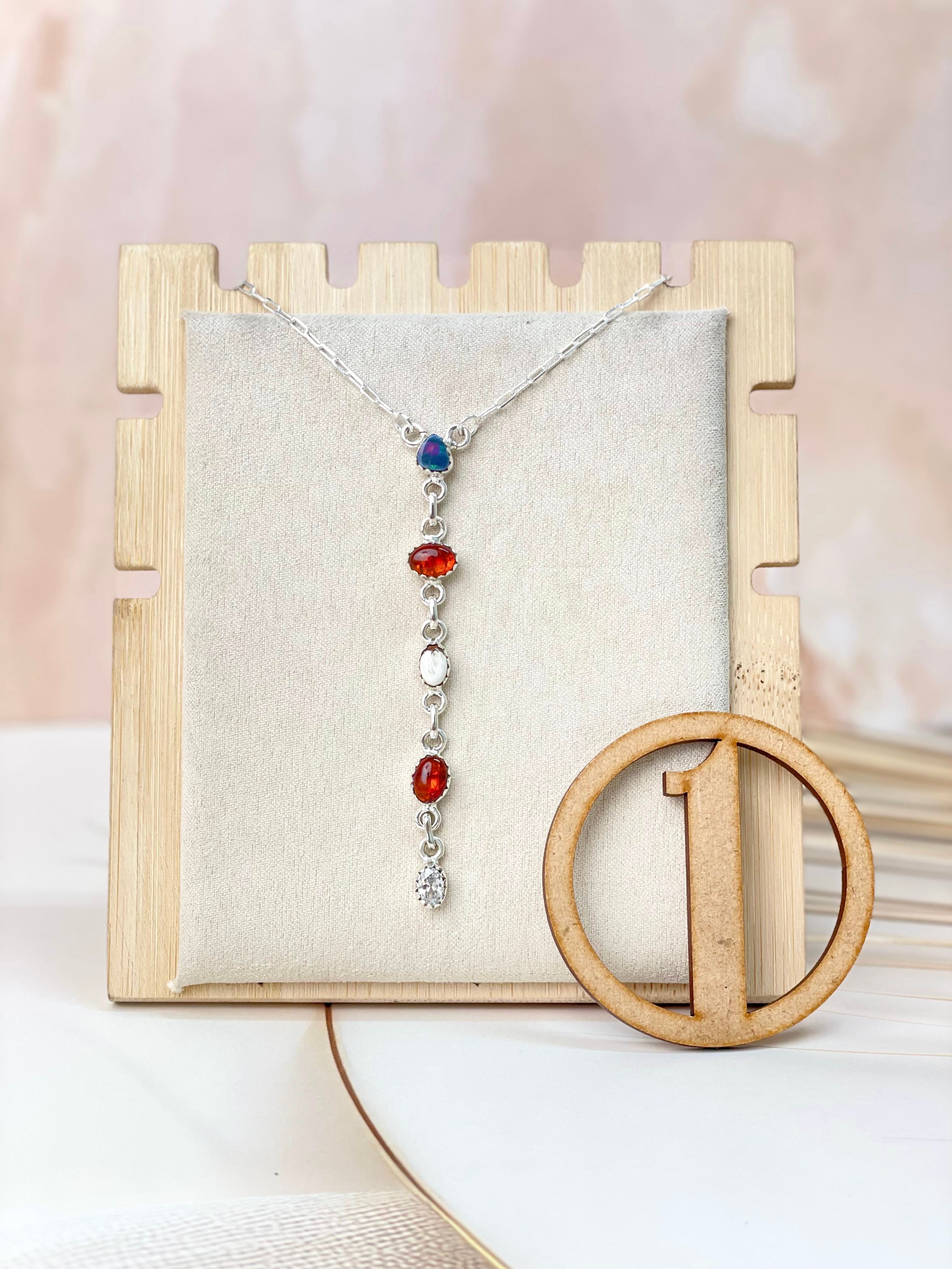 Australian opal, Wildhorse & Amber Stone Necklaces-Necklaces-Krush Kandy, Women's Online Fashion Boutique Located in Phoenix, Arizona (Scottsdale Area)
