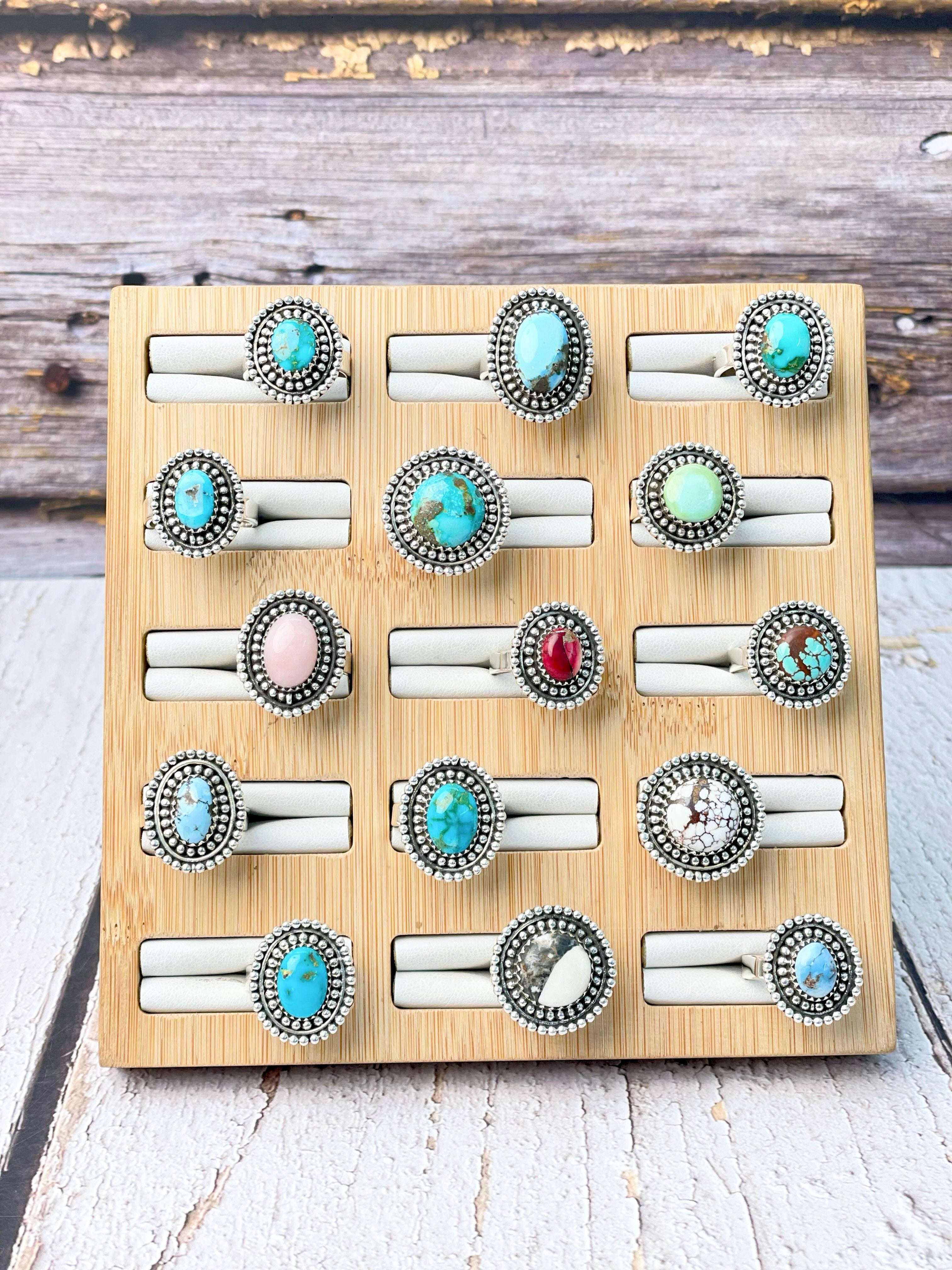 One Of A Kind Classic Stone Slab Rings-Ring Sizers-Krush Kandy, Women's Online Fashion Boutique Located in Phoenix, Arizona (Scottsdale Area)