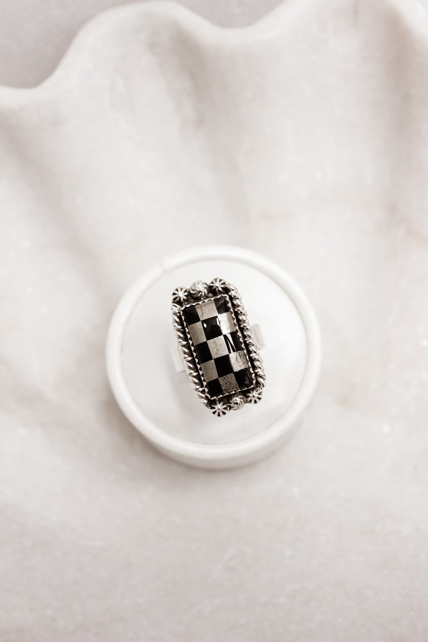 Checkered Bar Ring | By KKB-Bar Rings-Krush Kandy, Women's Online Fashion Boutique Located in Phoenix, Arizona (Scottsdale Area)