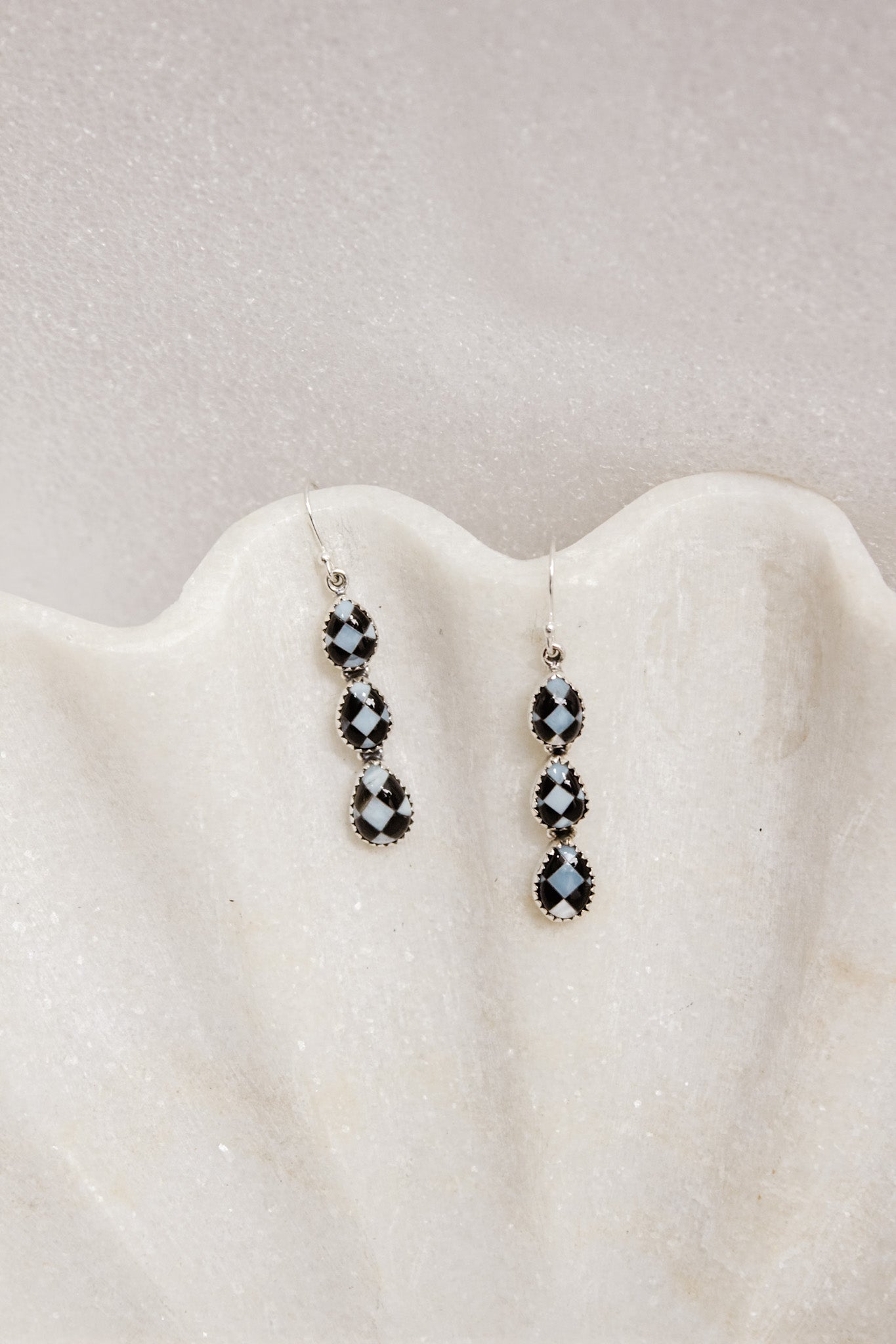 Harley's Checkered Stone Drop Earrings | By KKB-Drop Earrings-Krush Kandy, Women's Online Fashion Boutique Located in Phoenix, Arizona (Scottsdale Area)