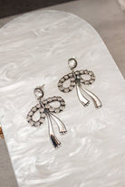 Stone Bliss Sterling Silver Bow Earrings-Stud Earrings-Krush Kandy, Women's Online Fashion Boutique Located in Phoenix, Arizona (Scottsdale Area)