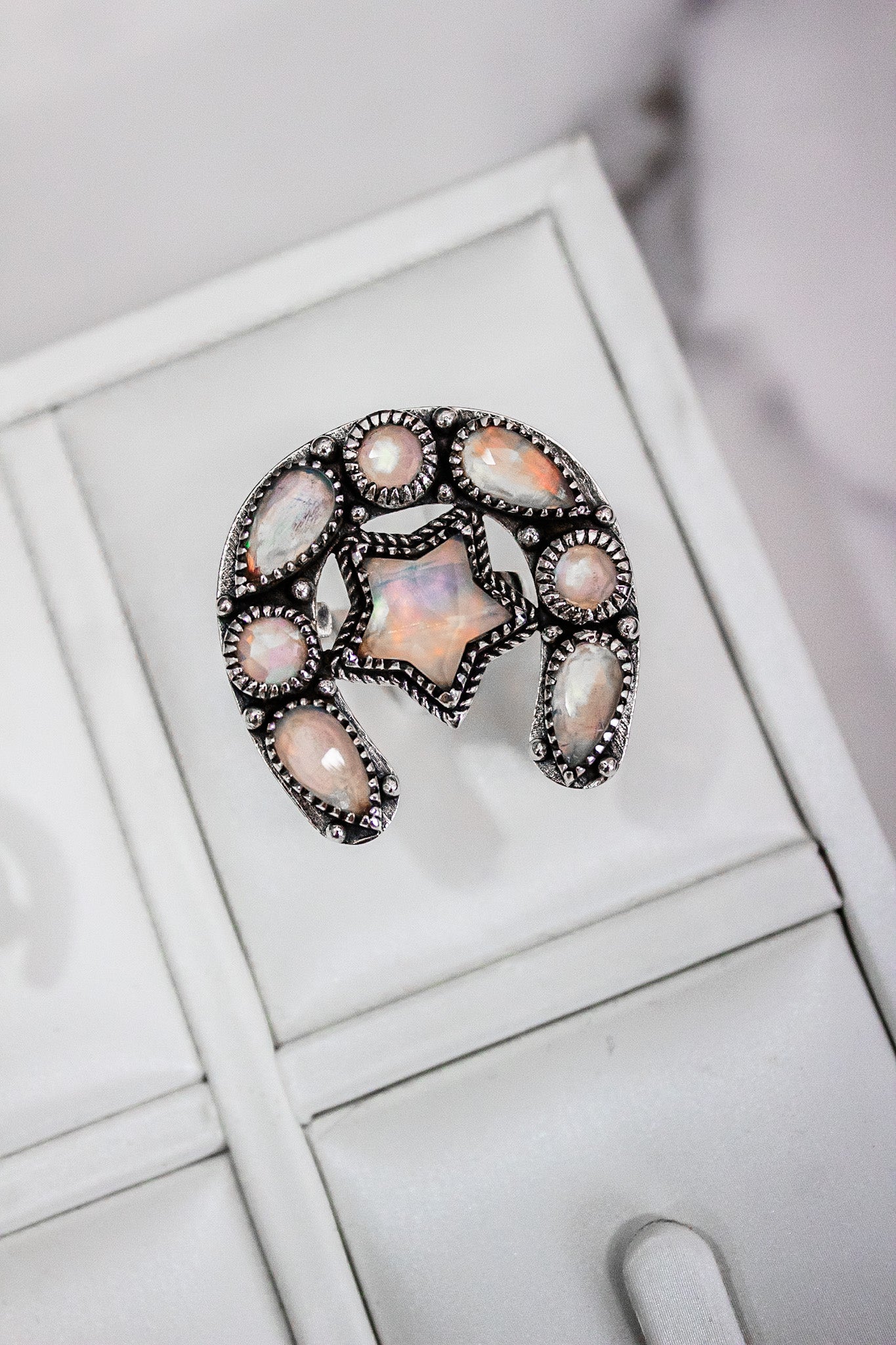 Horseshoe & Star Stone Cluster Ring-Cluster Rings-Krush Kandy, Women's Online Fashion Boutique Located in Phoenix, Arizona (Scottsdale Area)