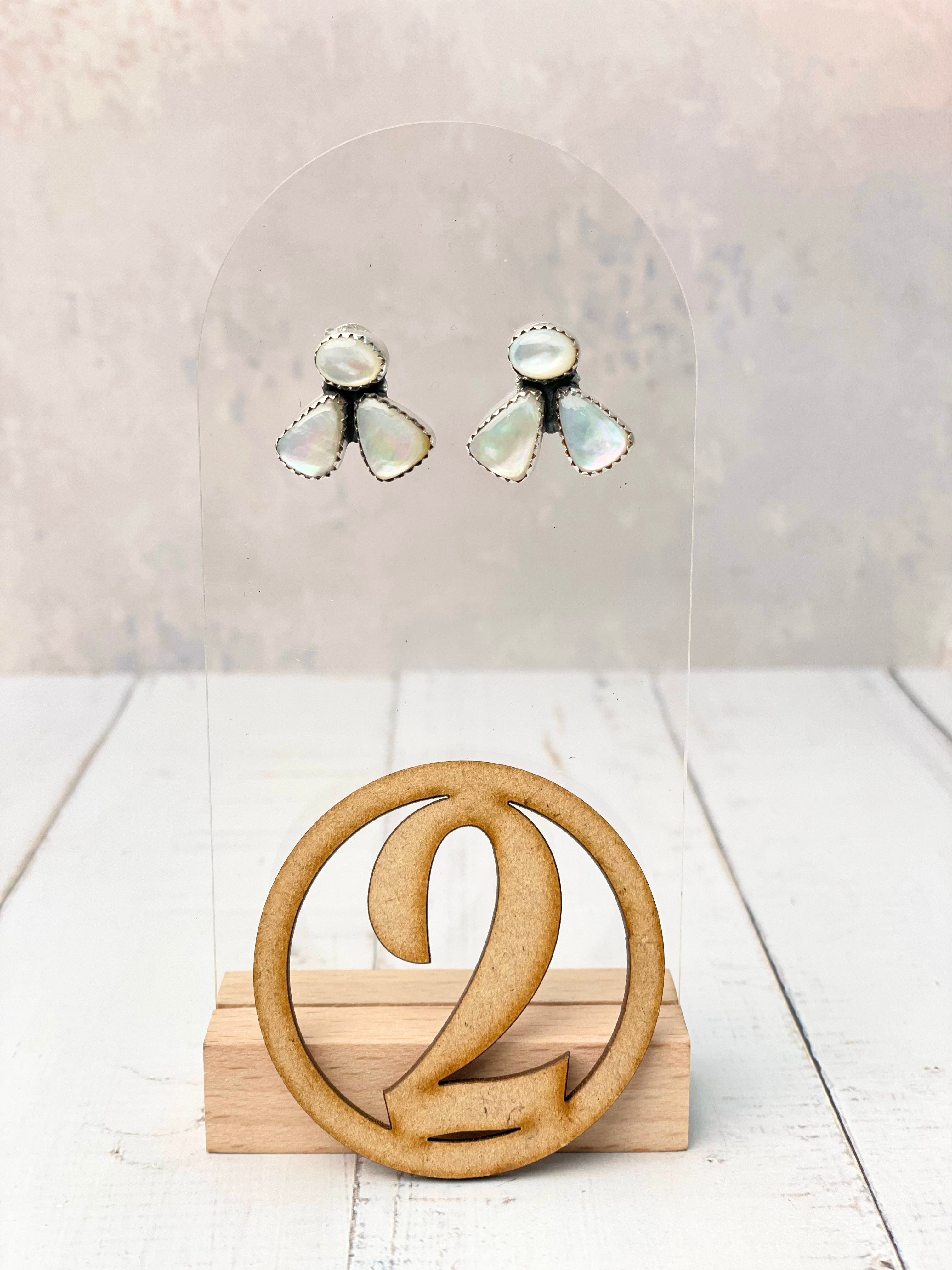 Multi White Shell Stud Earrings-Earrings-Krush Kandy, Women's Online Fashion Boutique Located in Phoenix, Arizona (Scottsdale Area)