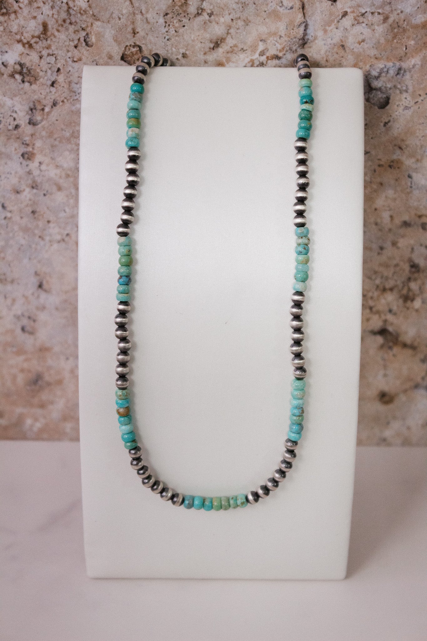 MADE TO ORDER. Turquoise Slab Cluster & Desert Pearl Necklace-Chain Necklaces-Krush Kandy, Women's Online Fashion Boutique Located in Phoenix, Arizona (Scottsdale Area)