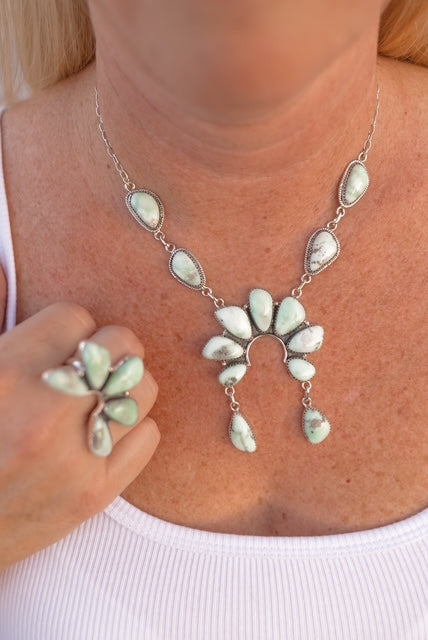 Paloma's Stone Necklace & Ring Set-Necklaces-Krush Kandy, Women's Online Fashion Boutique Located in Phoenix, Arizona (Scottsdale Area)