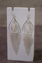 Heathers Sterling Fringe Stone Earrings-Stud Earrings-Krush Kandy, Women's Online Fashion Boutique Located in Phoenix, Arizona (Scottsdale Area)