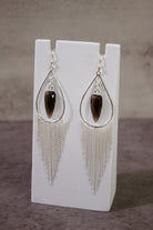 Heathers Sterling Fringe Stone Earrings-Stud Earrings-Krush Kandy, Women's Online Fashion Boutique Located in Phoenix, Arizona (Scottsdale Area)
