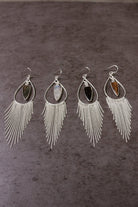 Heathers Sterling Fringe Stone Earrings-Stud Earrings-Krush Kandy, Women's Online Fashion Boutique Located in Phoenix, Arizona (Scottsdale Area)