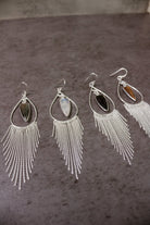 Heathers Sterling Fringe Stone Earrings-Stud Earrings-Krush Kandy, Women's Online Fashion Boutique Located in Phoenix, Arizona (Scottsdale Area)