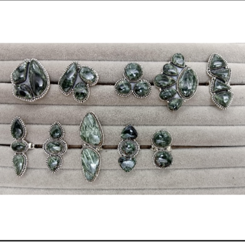 Seraphinite Slab Cluster Rings-Rings-Krush Kandy, Women's Online Fashion Boutique Located in Phoenix, Arizona (Scottsdale Area)