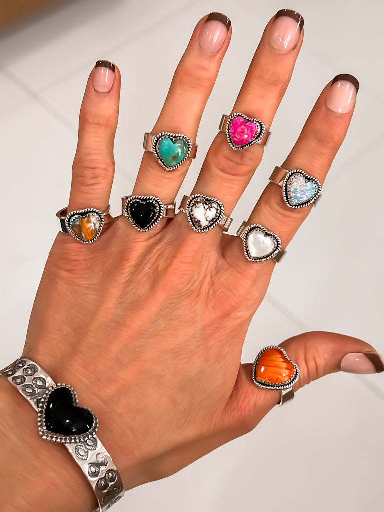 Solid Band Single Stone Ring-Statement Rings-Krush Kandy, Women's Online Fashion Boutique Located in Phoenix, Arizona (Scottsdale Area)