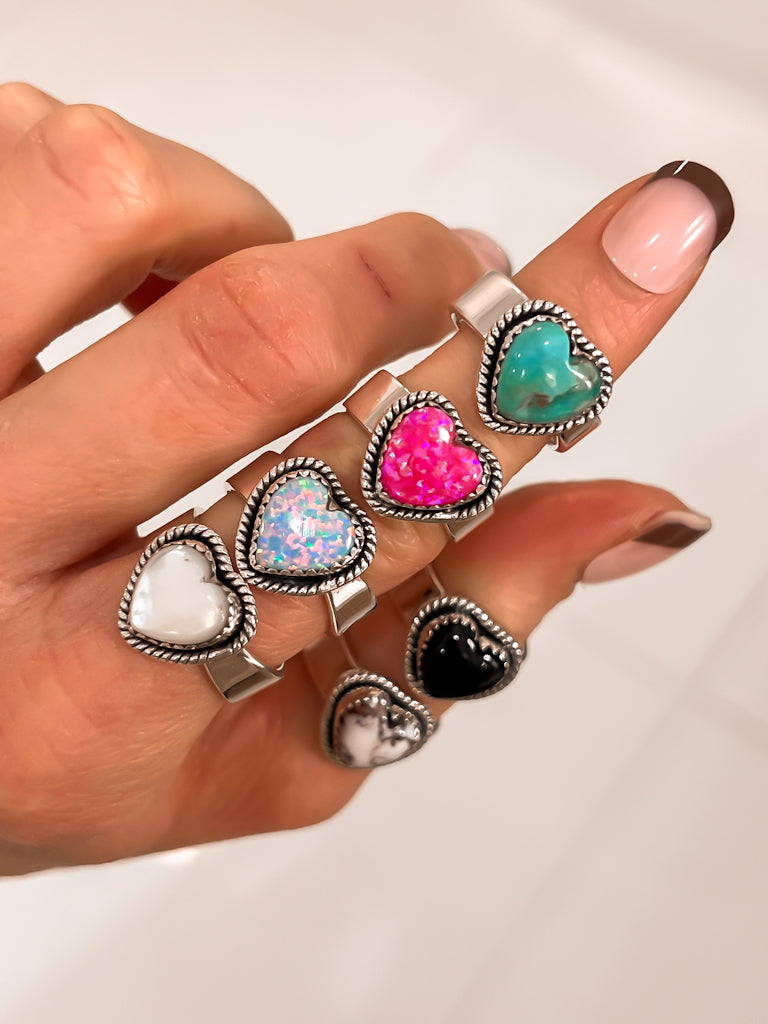 Solid Band Single Stone Ring-Statement Rings-Krush Kandy, Women's Online Fashion Boutique Located in Phoenix, Arizona (Scottsdale Area)