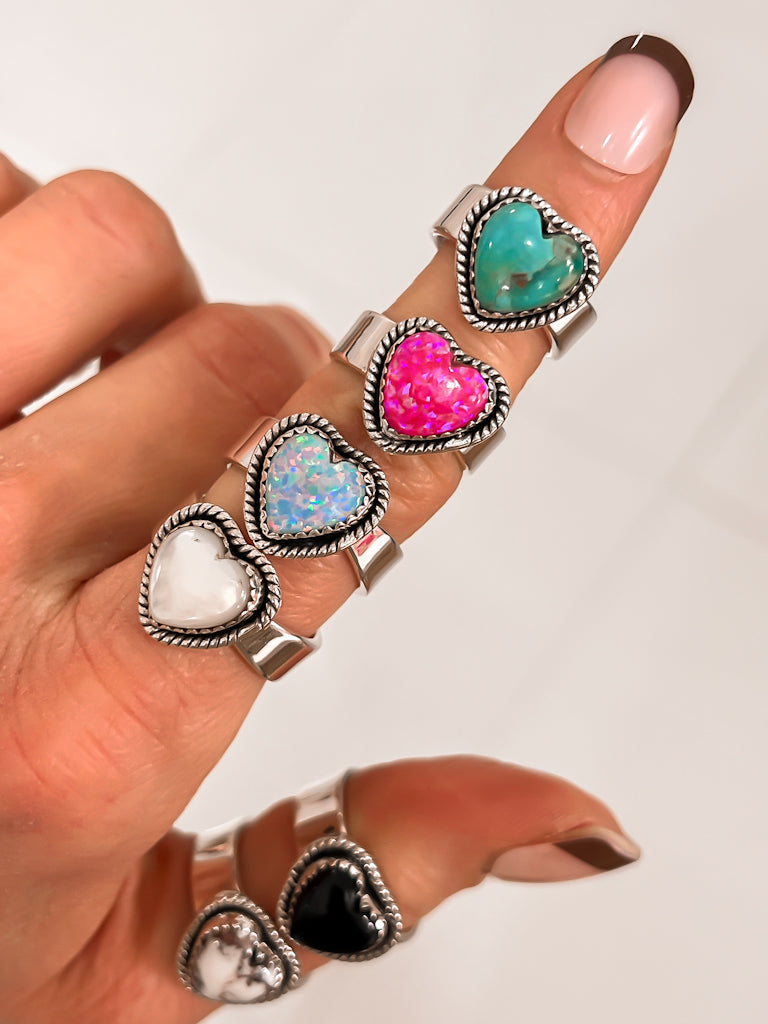 Solid Band Single Stone Ring-Statement Rings-Krush Kandy, Women's Online Fashion Boutique Located in Phoenix, Arizona (Scottsdale Area)