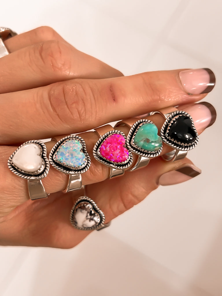Solid Band Single Stone Ring-Statement Rings-Krush Kandy, Women's Online Fashion Boutique Located in Phoenix, Arizona (Scottsdale Area)